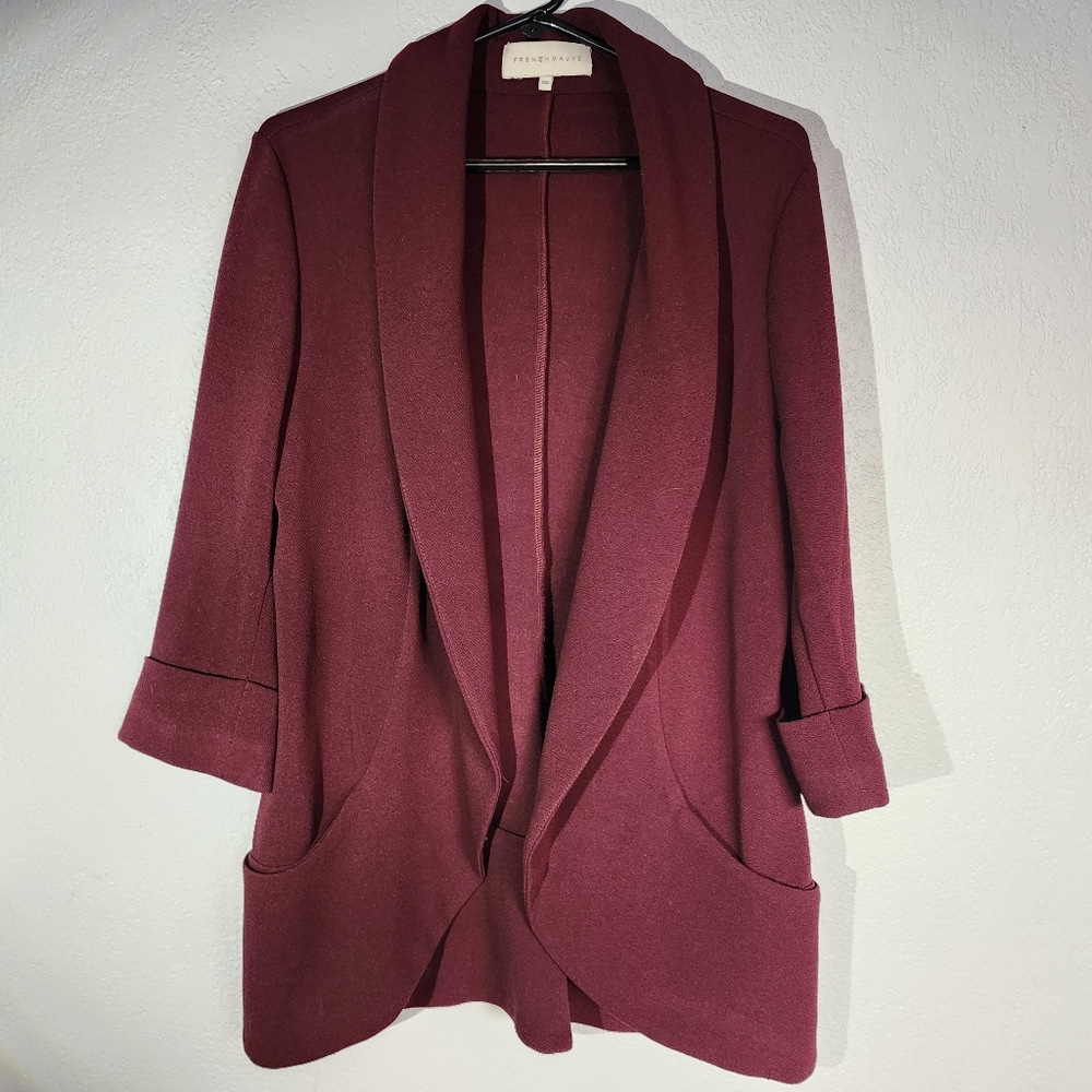 Burgundy Stretchy Blazer